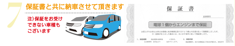 7.保証書と共に納車させて頂きます。